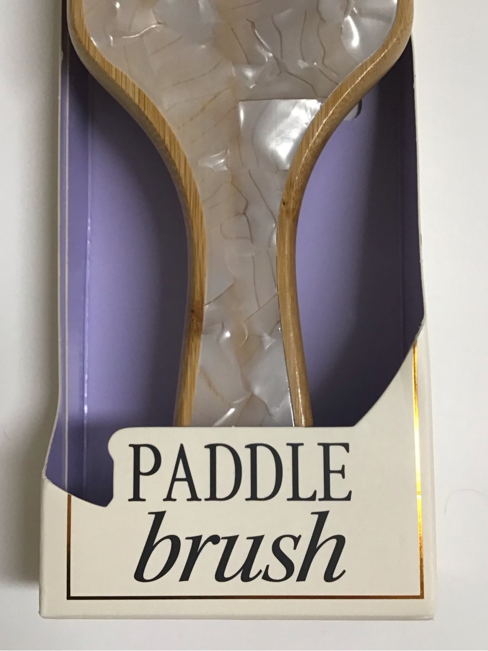 BAMBOO Paddle Hair Brush Wood MOTHER OF PEARL Bath Vanity Pearlessence Luxe NEW - Picture 10 of 16